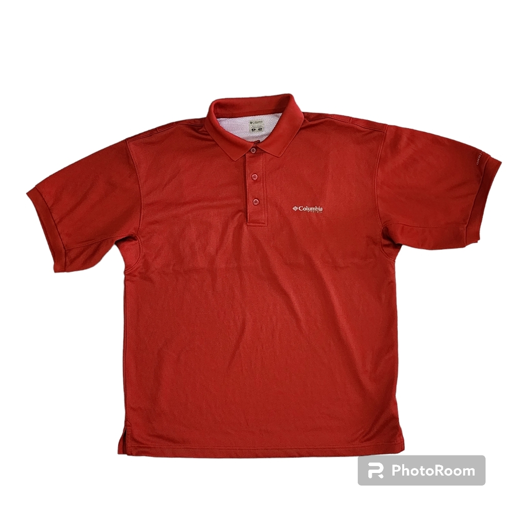 Mens Columbia Pfg Polo Shirt Size Medium Orange red